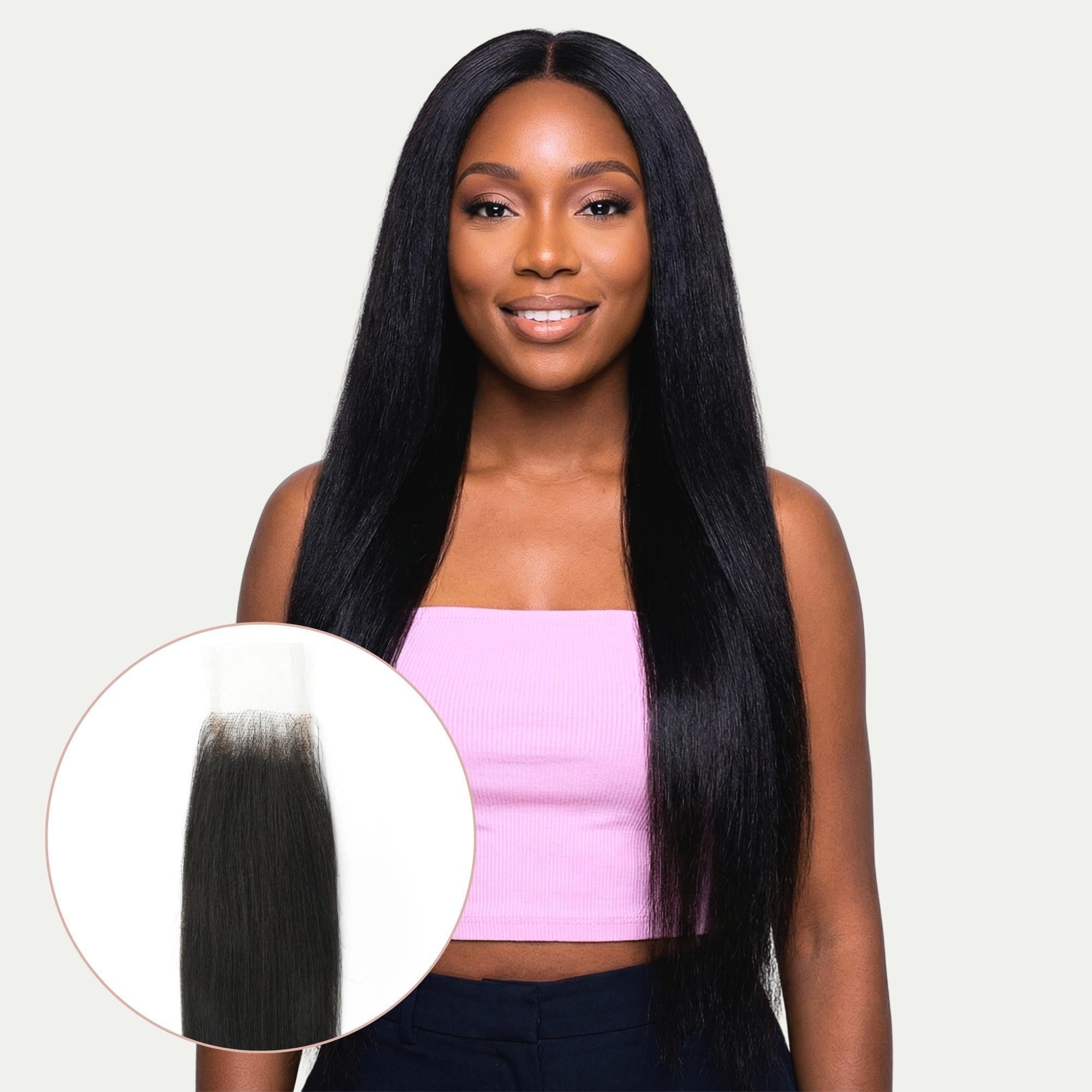 Yaki Straight 2x6 HD Lace 100% Human Hair Closure