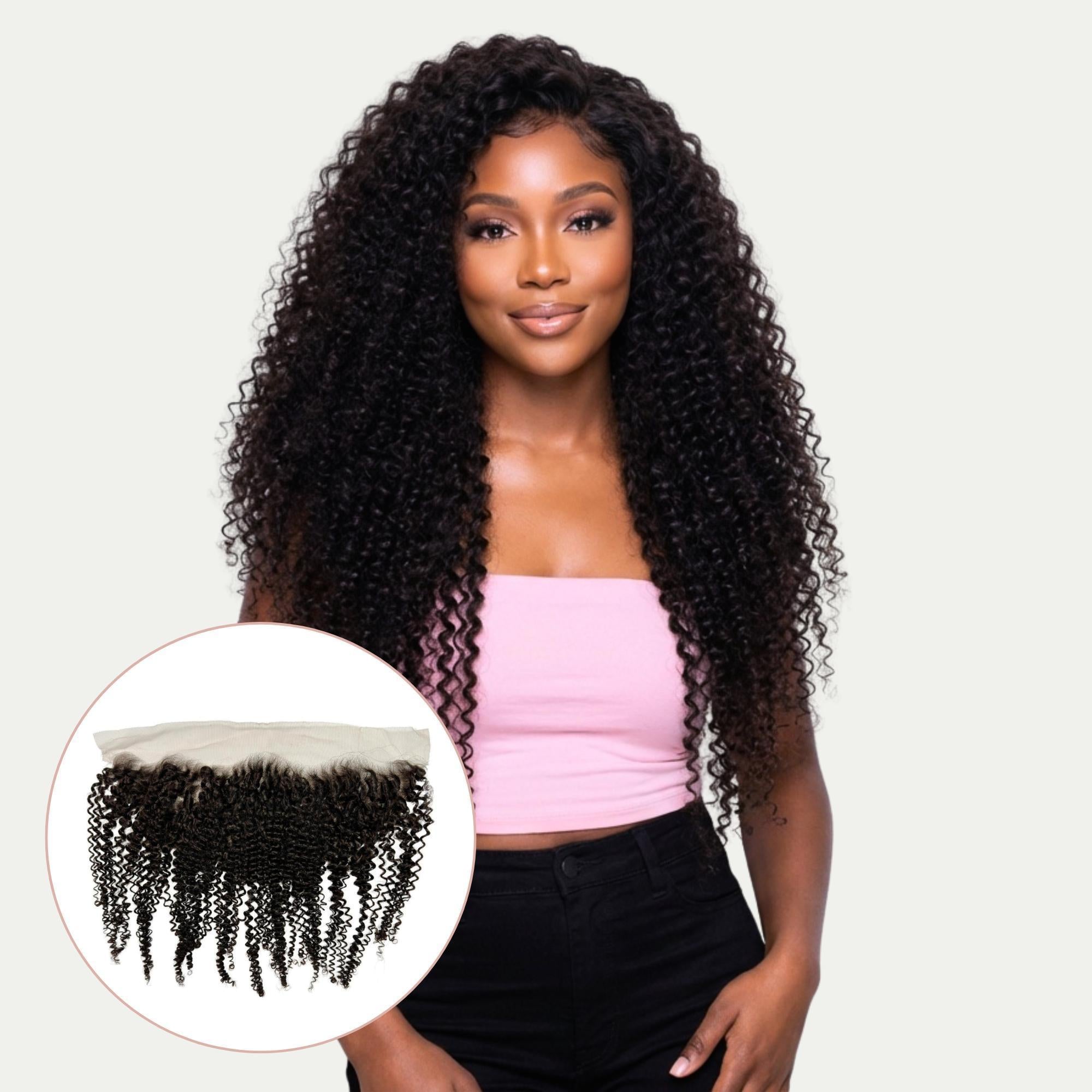 Jerry Curl 13x4 Transparent Lace Human Hair Frontal