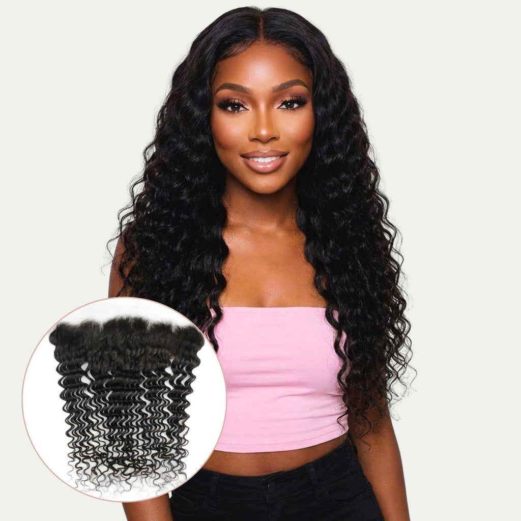 Deep Wave 13x4 HD Lace Human Hair Frontal