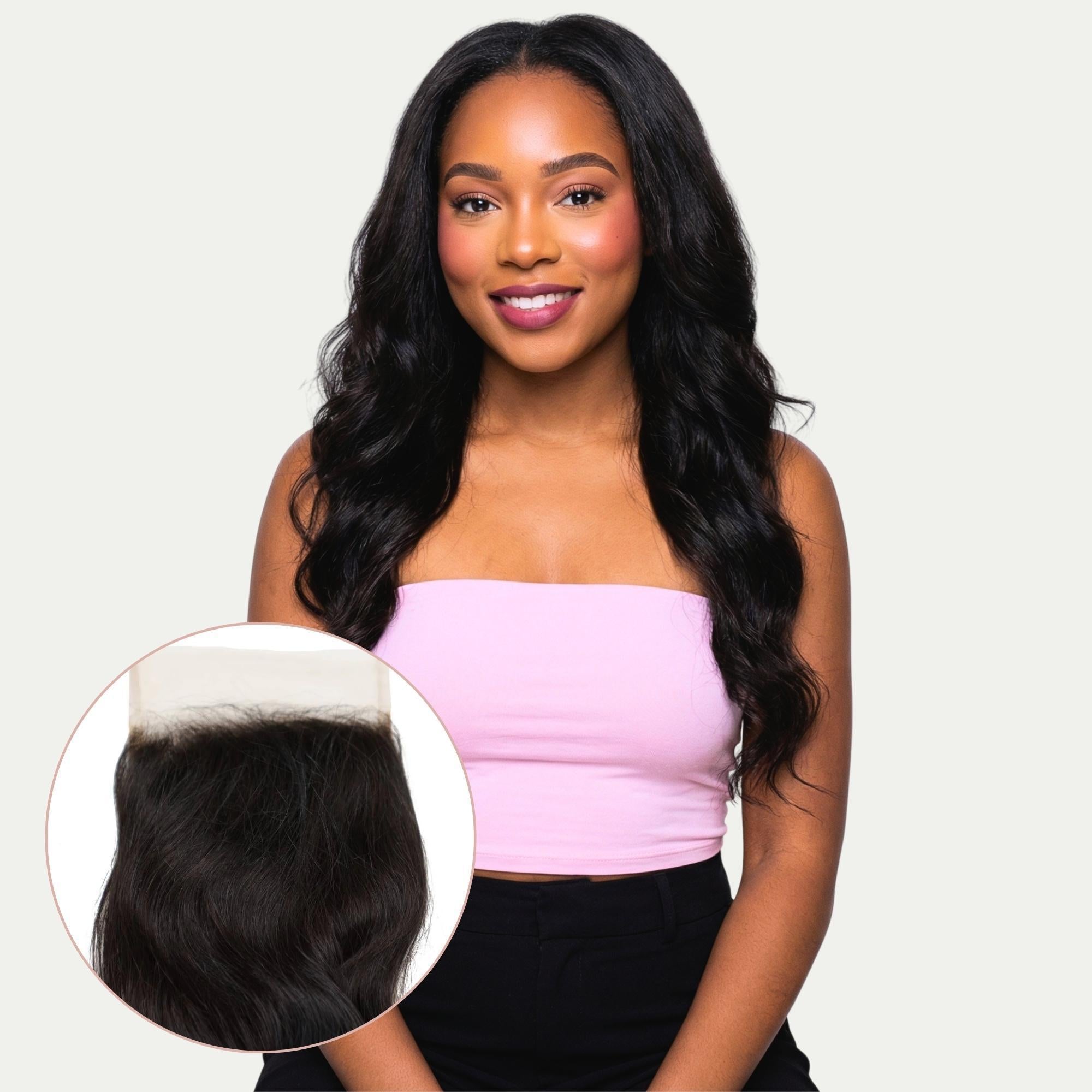 Raw Indian Wavy 5x5 Transparent Lace 100% Human Hair Closure