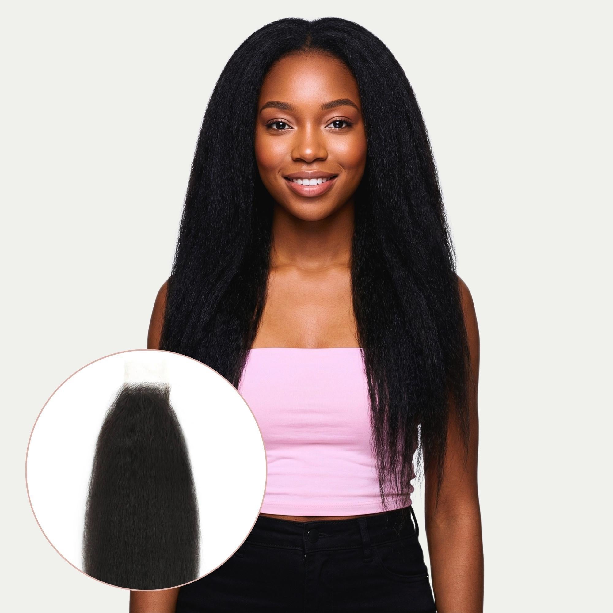 Kinky Straight 2x6 HD Lace 100% Human Hair Closure