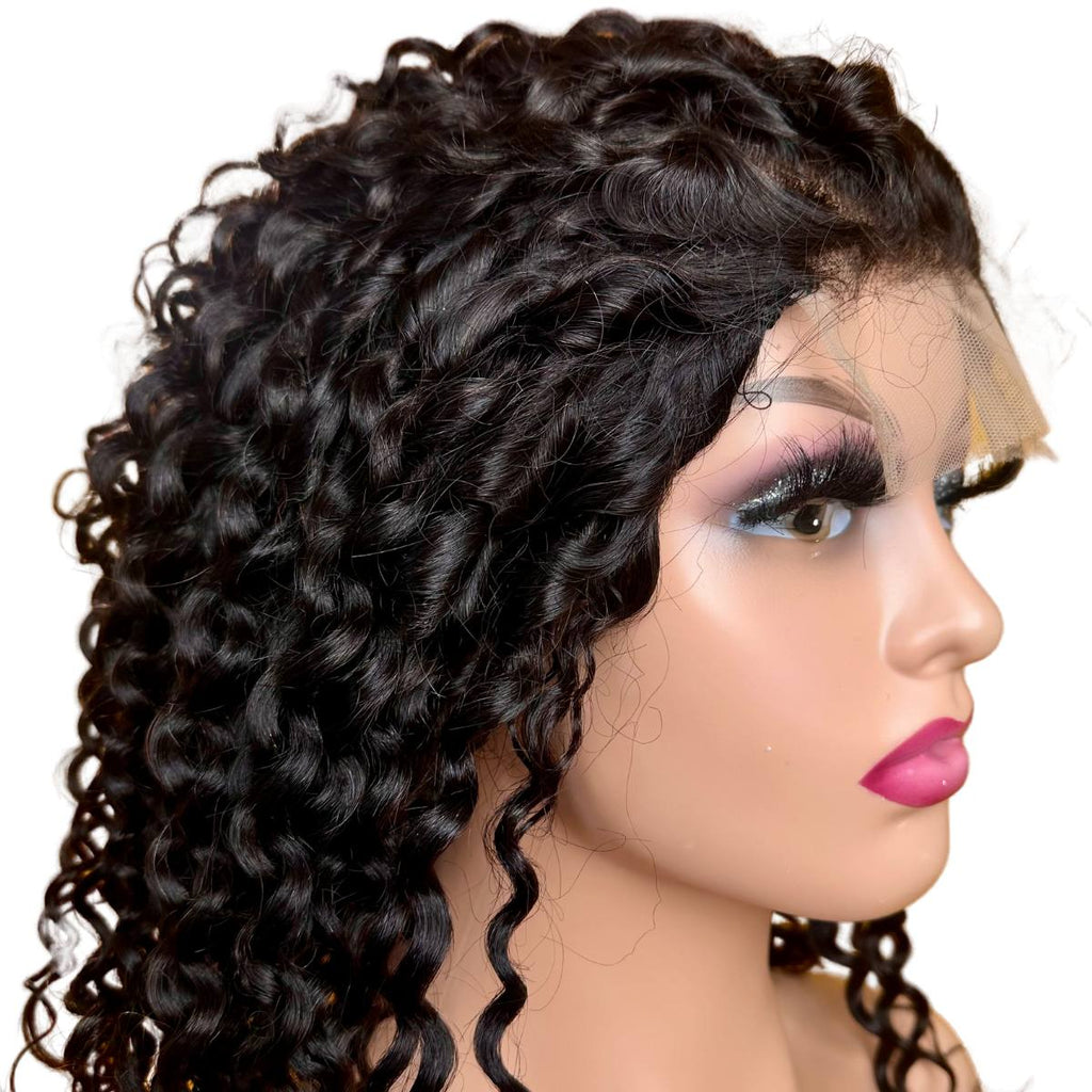 Water Wave 4x4 Transparent Closure Human Hair Wig