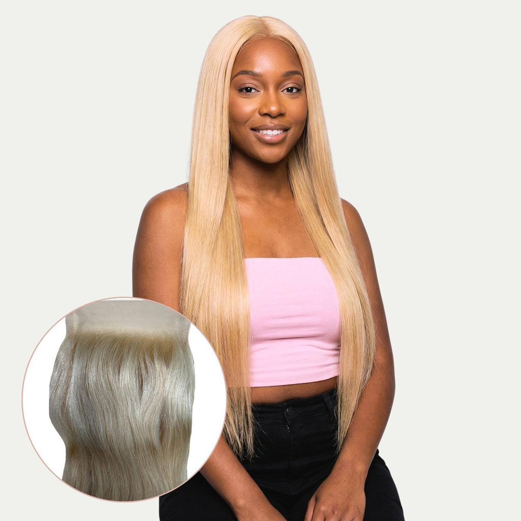 Blonde Straight 4x4 Transparent Lace Human Hair Closure