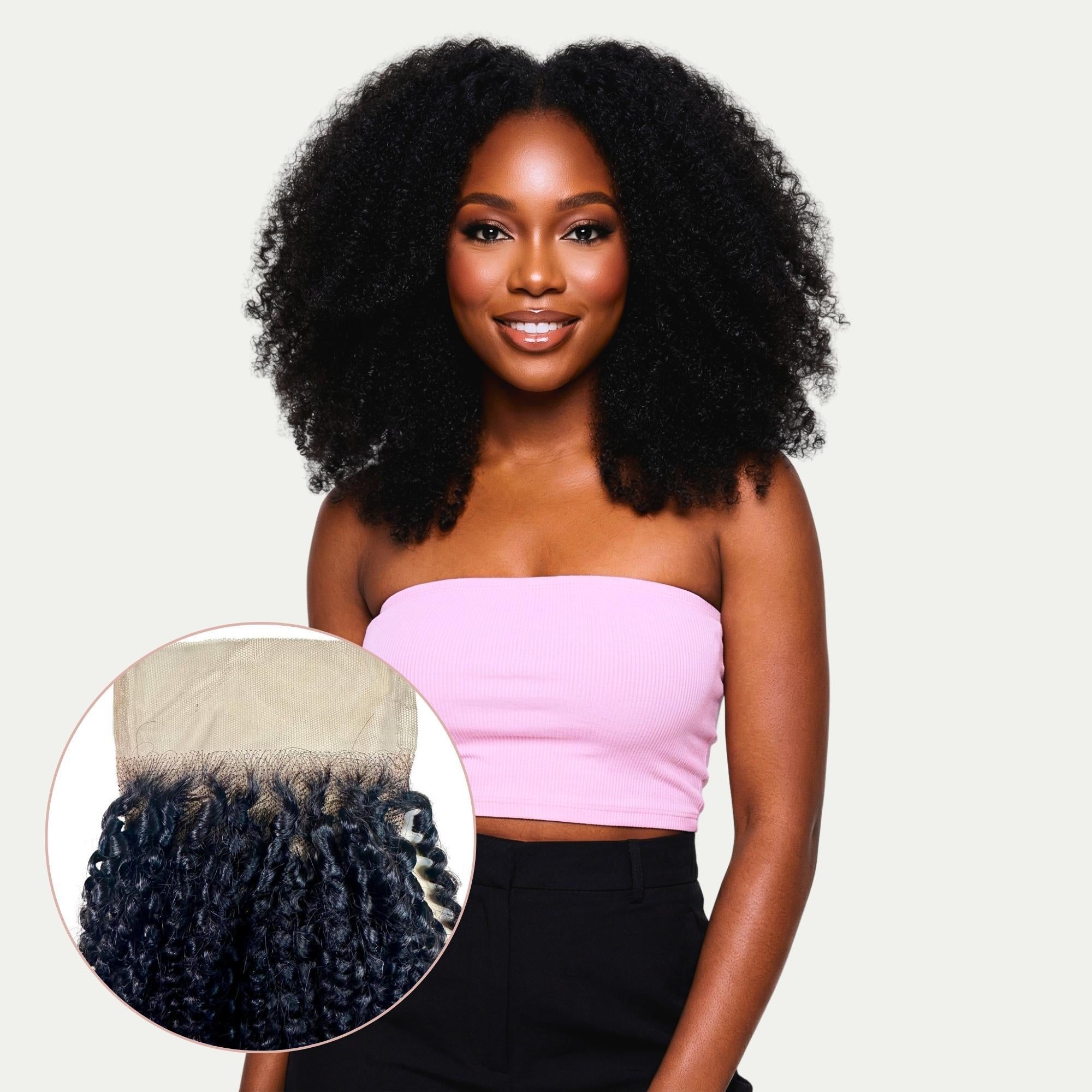 Afro Kinky Curly 4x4 Transparent Lace Human Hair Closure