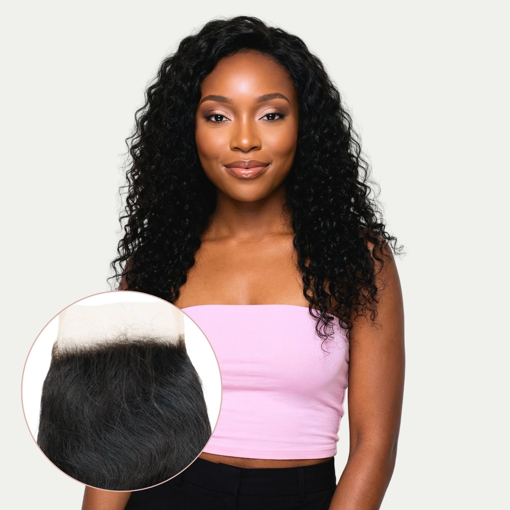 Raw Indian Curly 5x5 Transparent Lace 100% Human Hair Closure