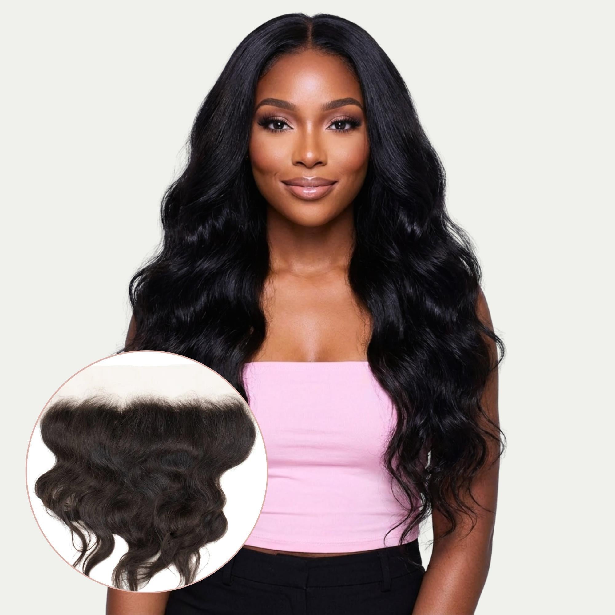 Raw Indian Wavy 13x4 Transparent Lace 100% Human Hair Frontal