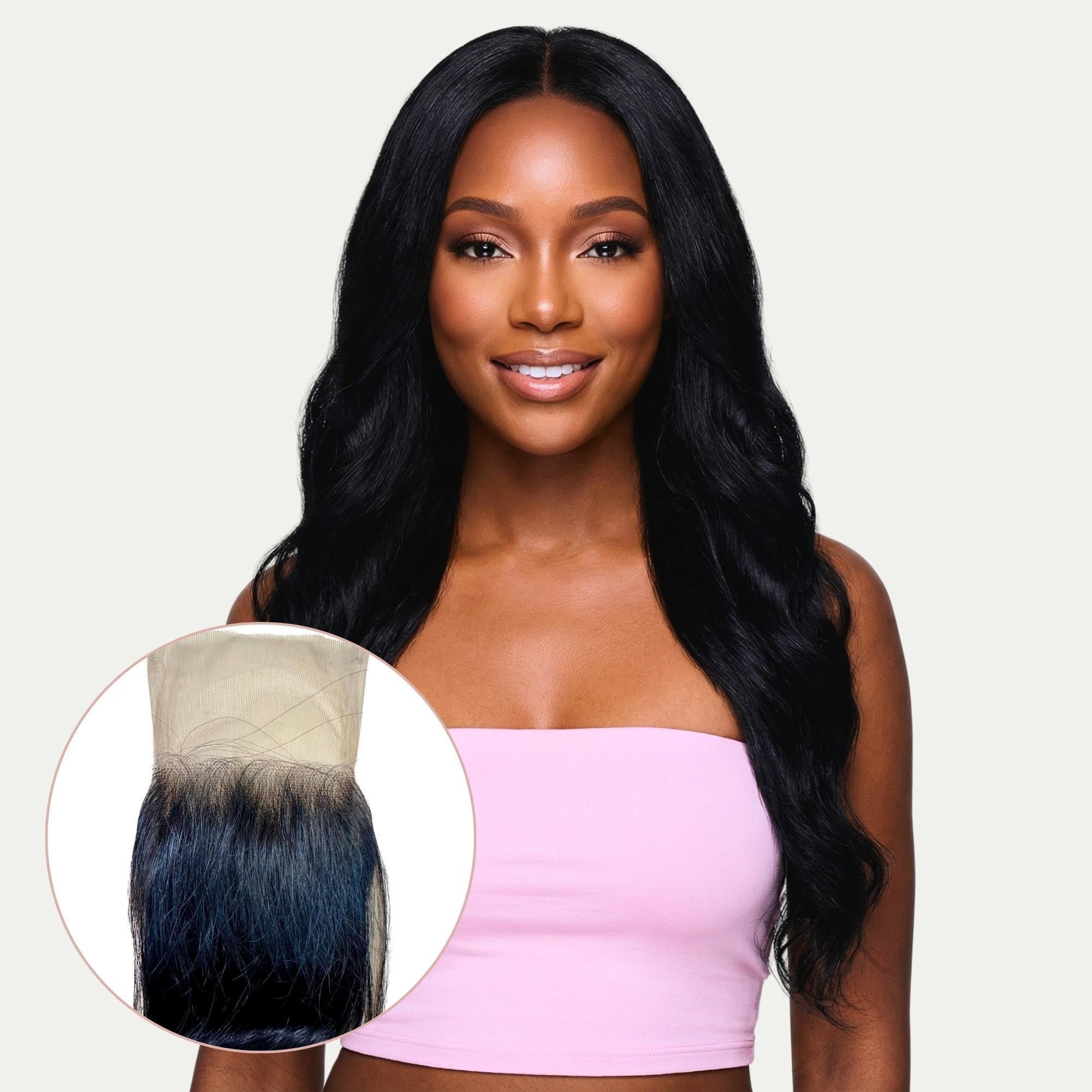 Raw Indian Wavy 4x4 Transparent Lace 100 % Human Hair Closure