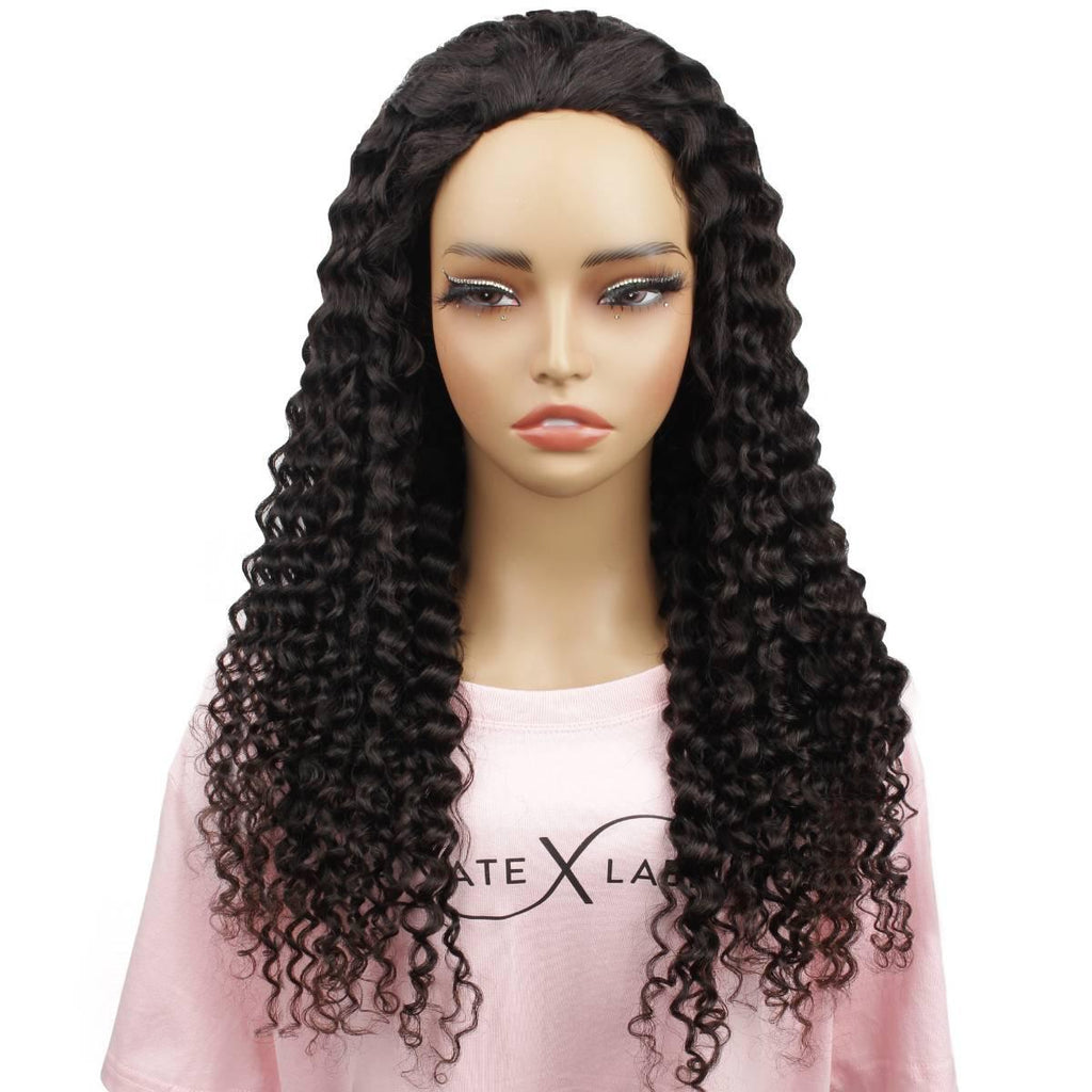 Kinky Curly Human Hair Half Wig