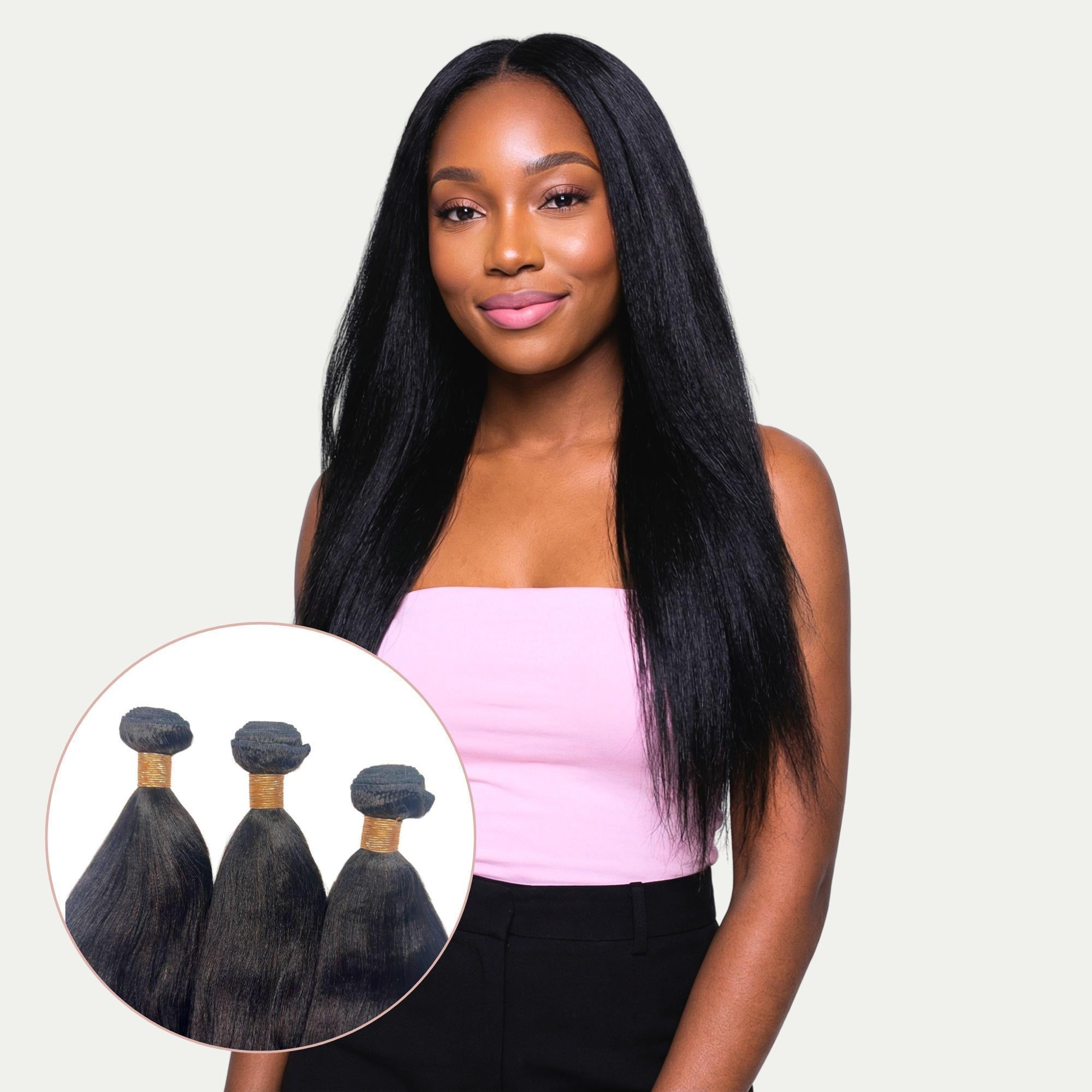 Yaki Straight 100% Human Hair Three Bundle Packages