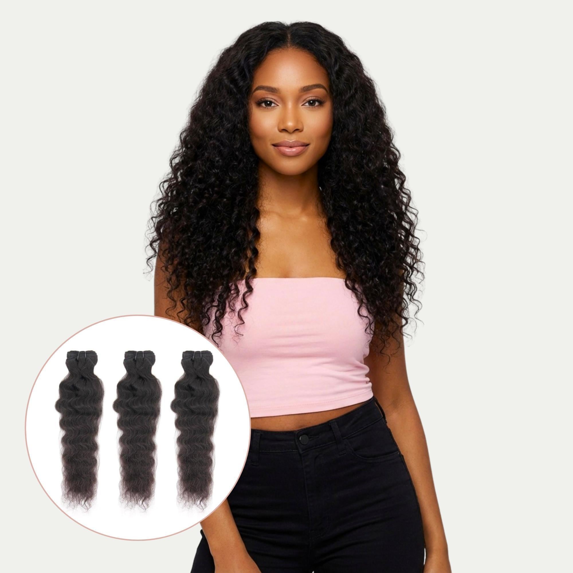 Raw Indian Curly 100% Human Hair Three Bundle Packages