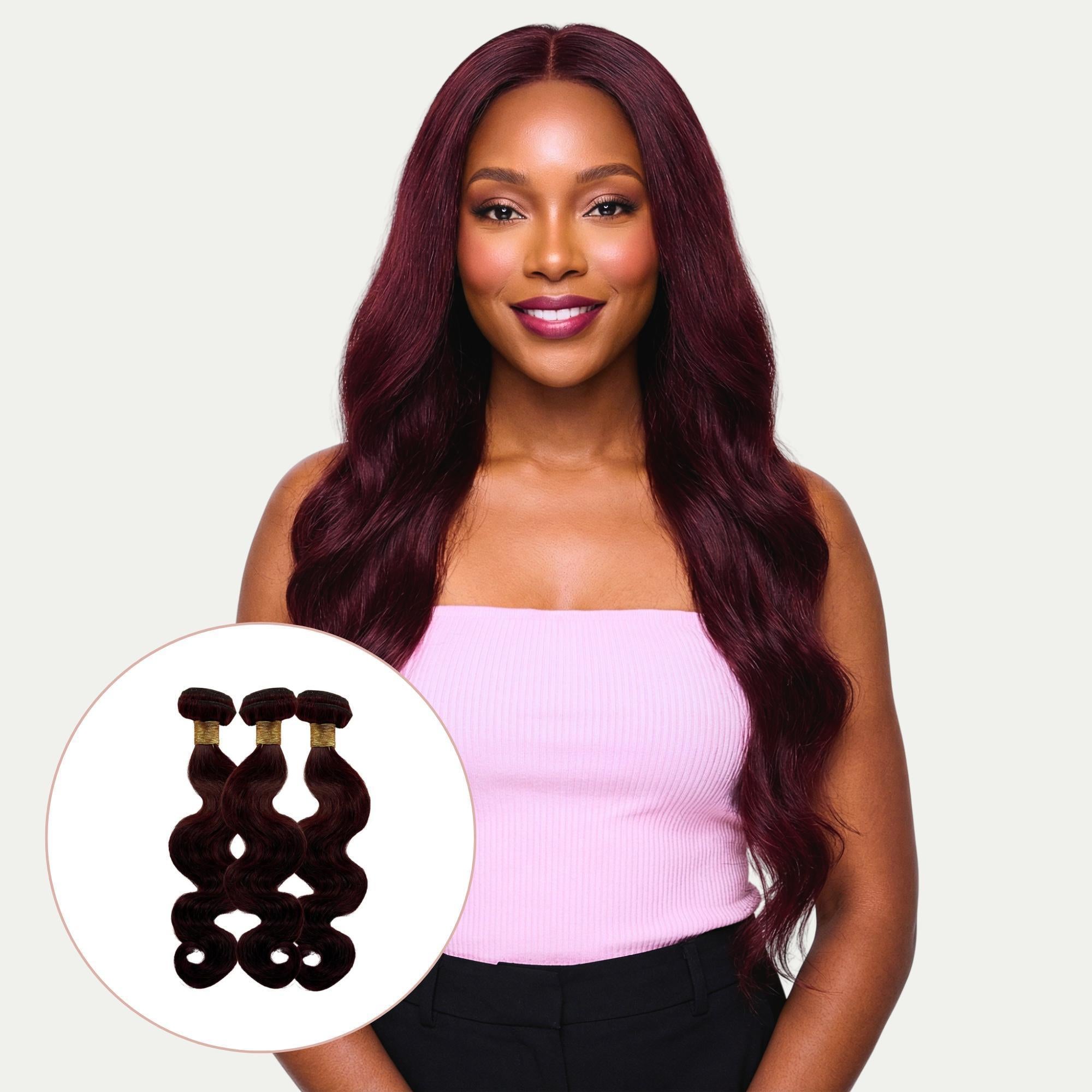 Burgundy Body Wave 100% Human Hair Three Bundle Packages