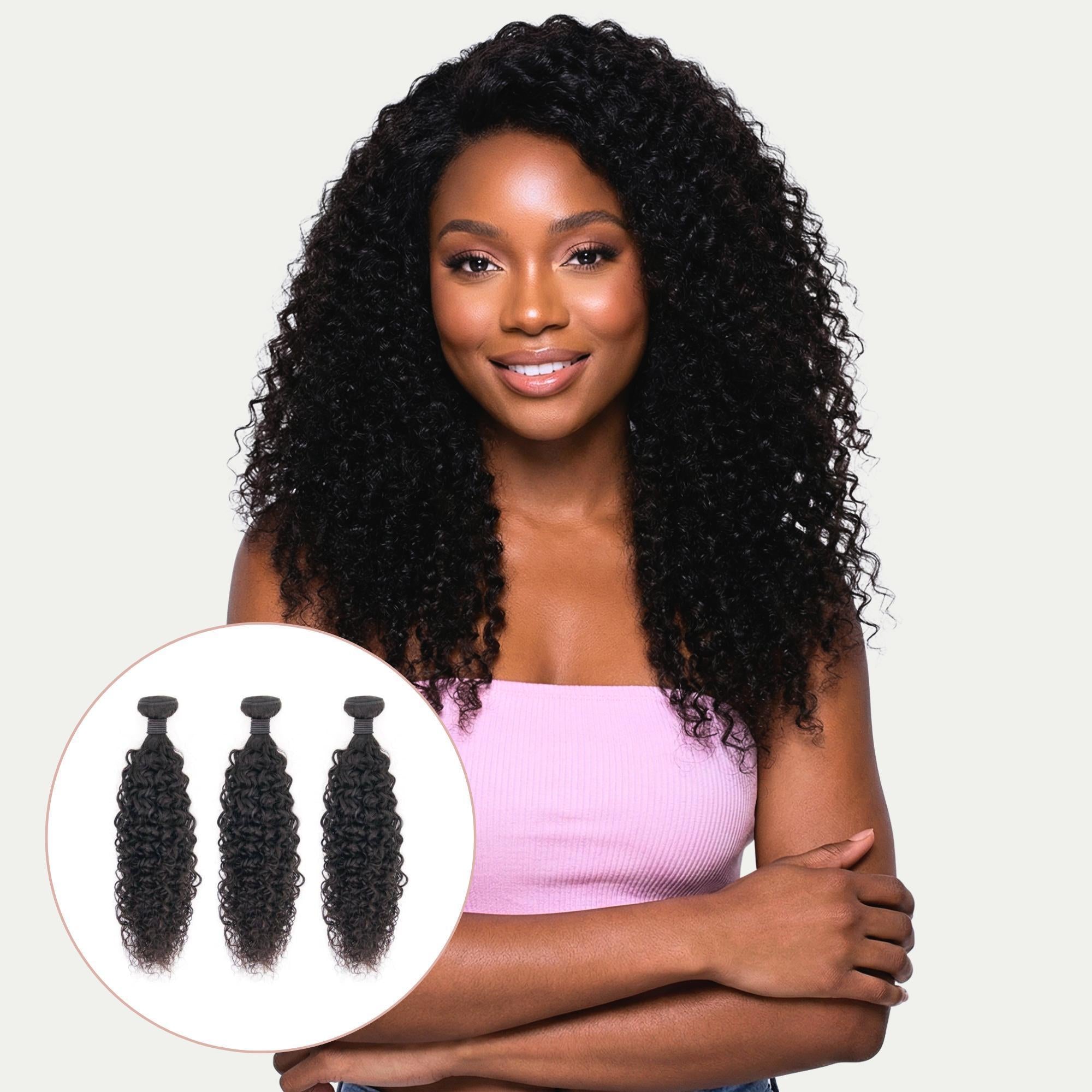 Kinky Curly 100% Human Hair Three Bundle Packages