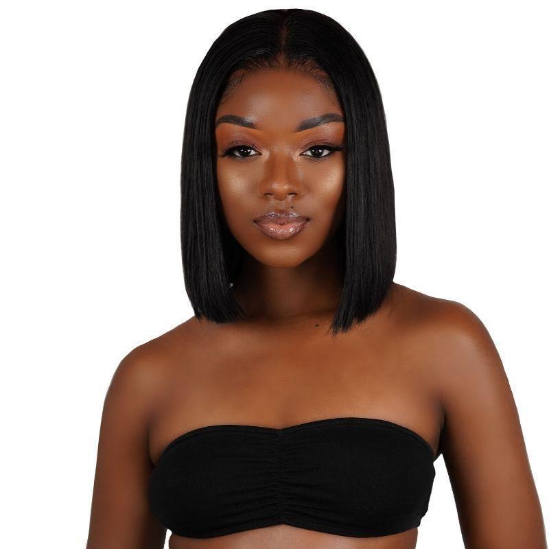 Straight Bob 13x4 Transparent Lace Front 100% Human Hair Wig