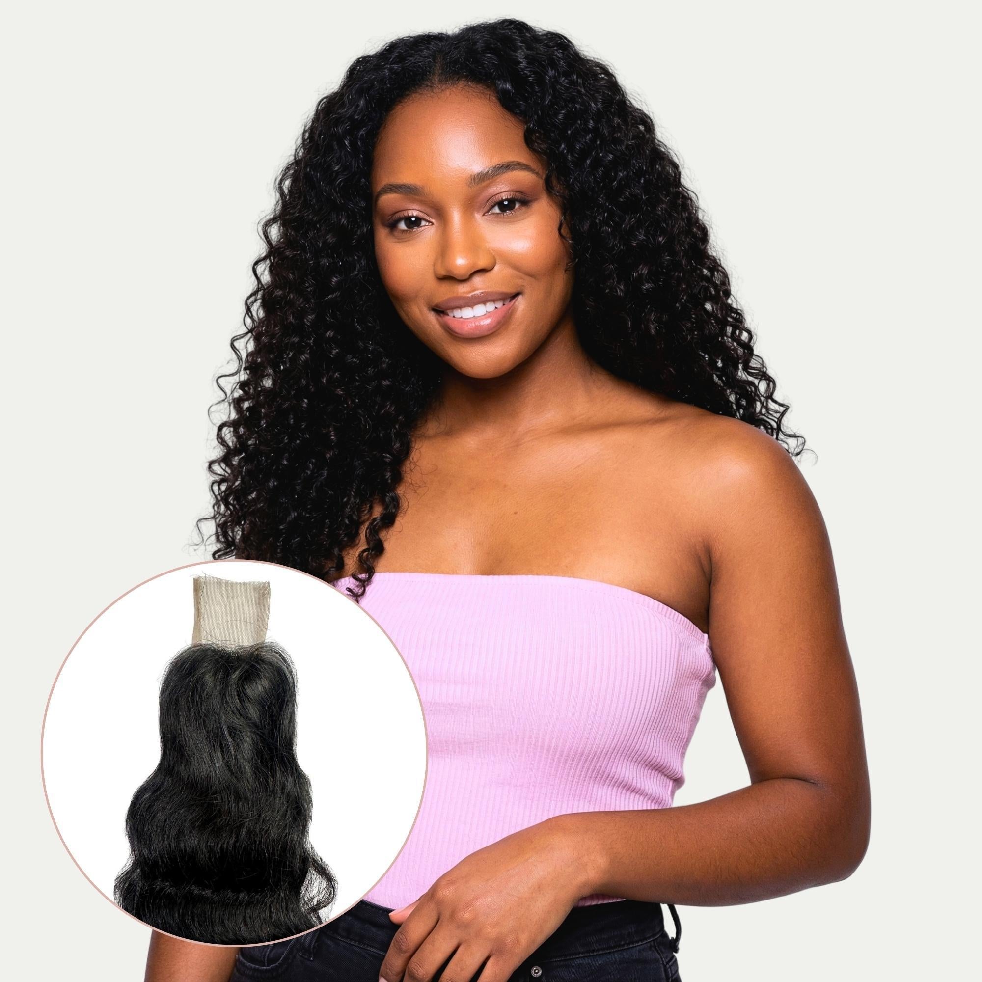 Raw Indian Curly 2x6 Transparent Lace 100% Human Hair Closure