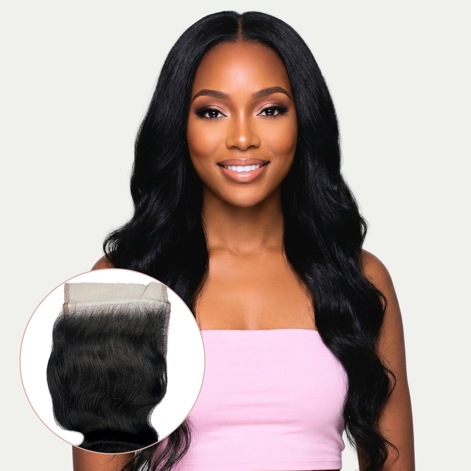 Jet Black Body Wave 4x4 HD Lace Human Hair Closure