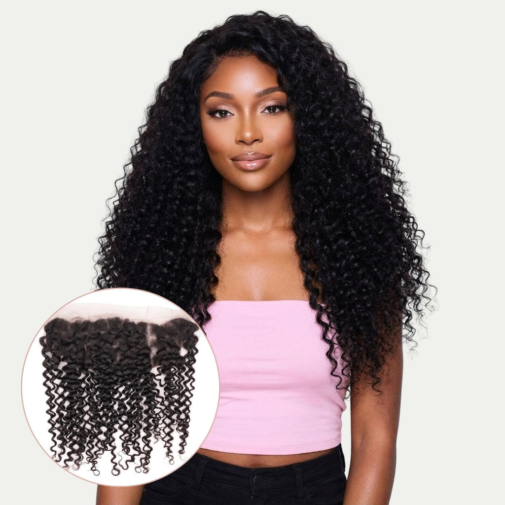 Kinky Curly 13x4 Transparent Lace Human Hair Frontal
