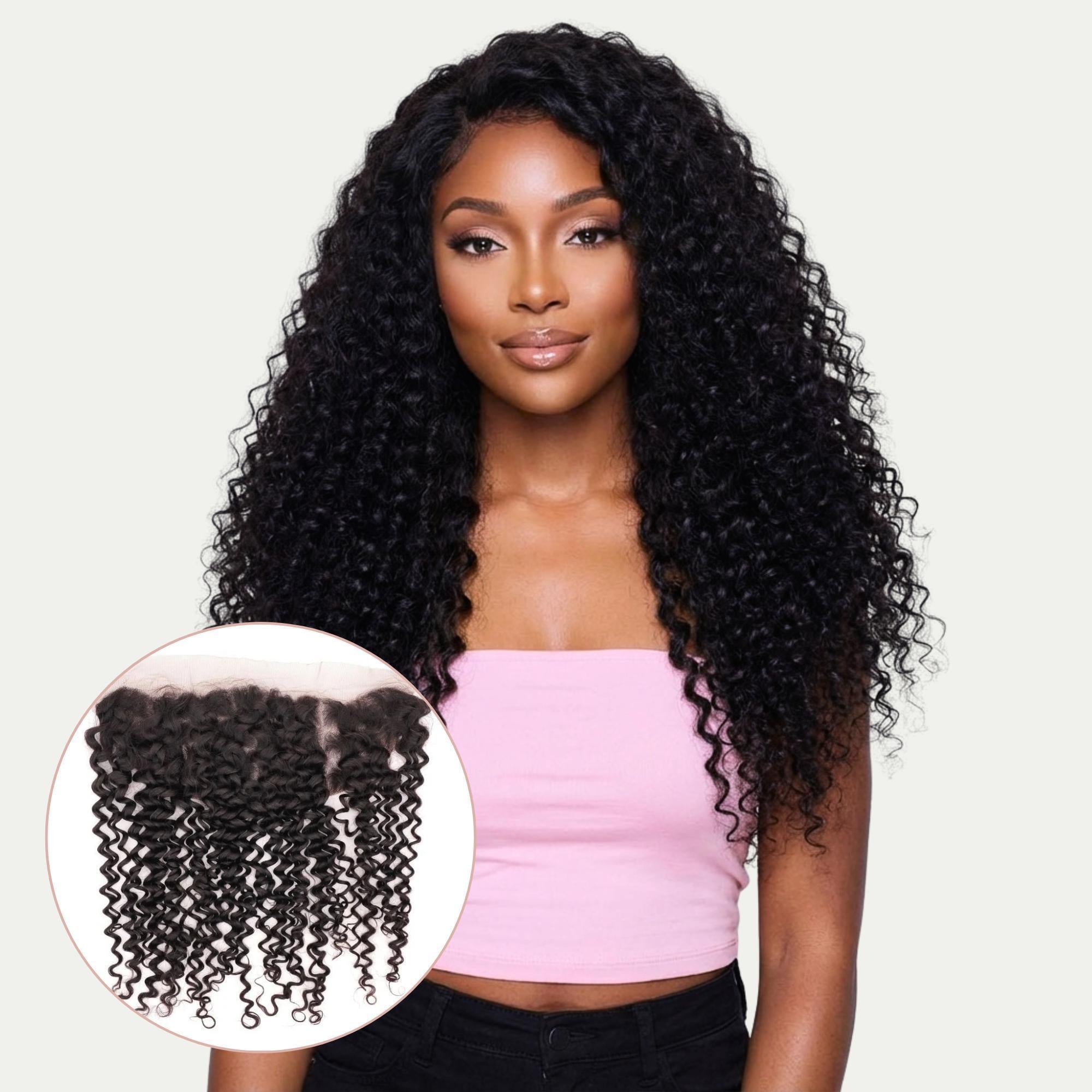 Kinky Curly 13x4 Transparent Lace Human Hair Frontal