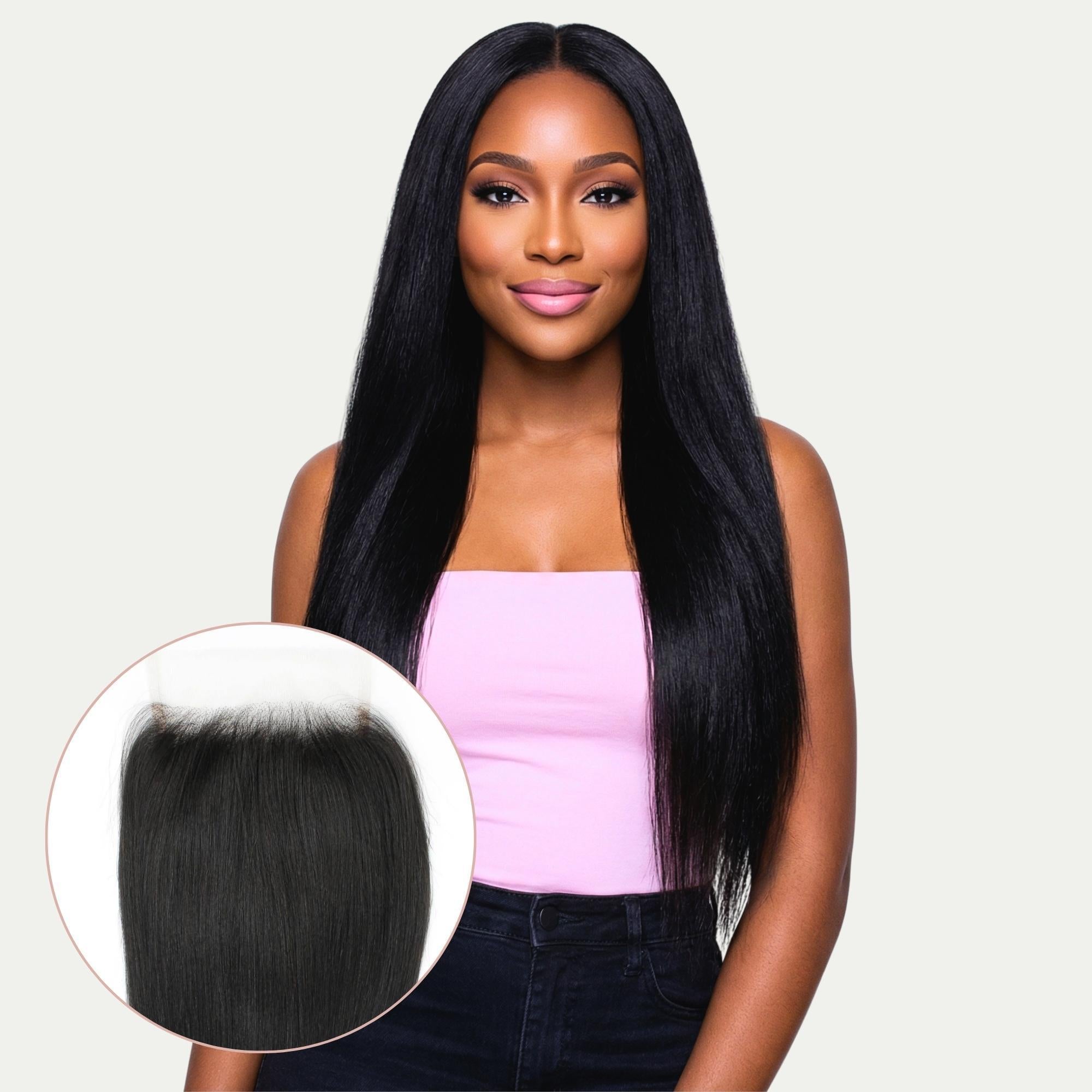 Yaki Straight 5x5 HD Lace Human Hair Closure