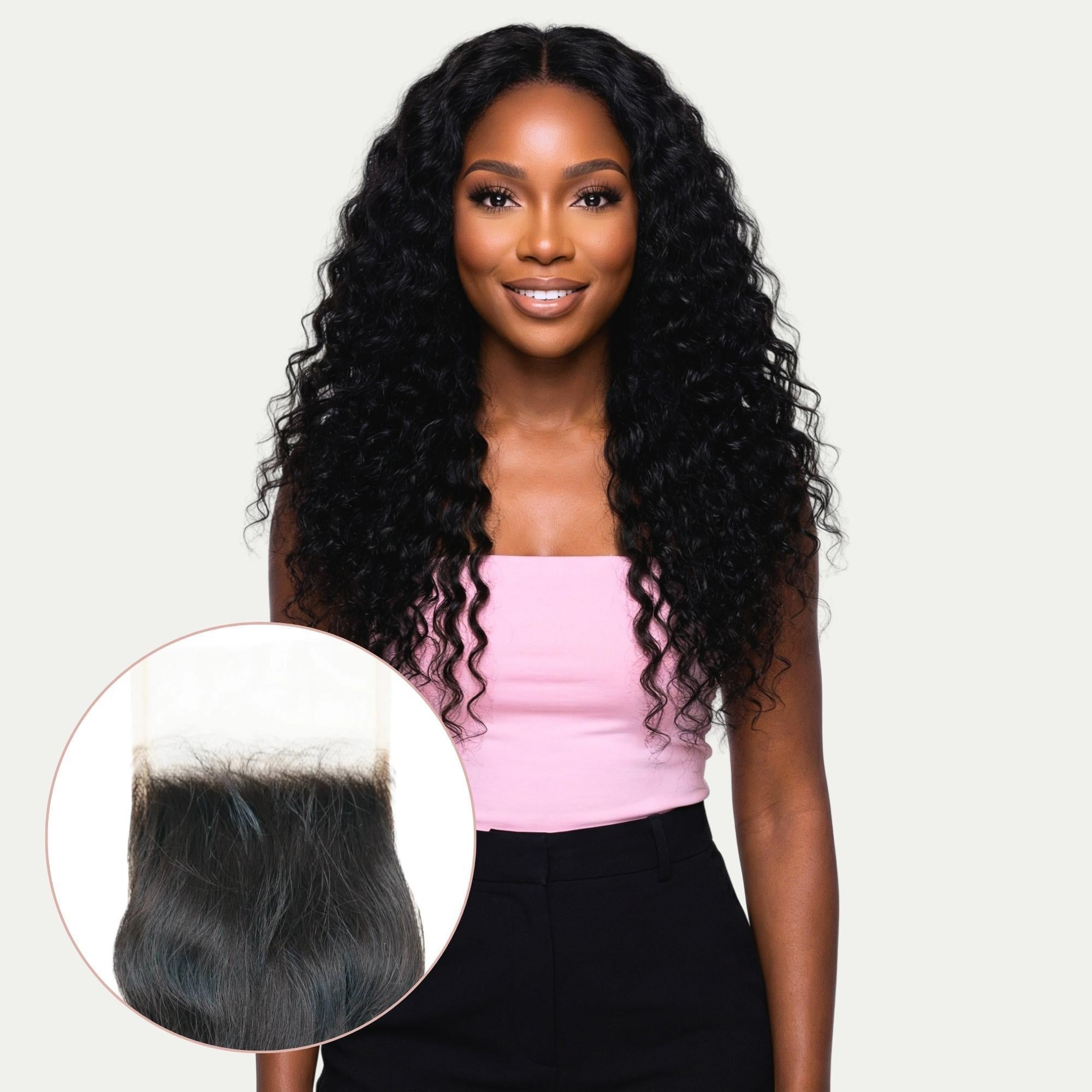 Raw Indian Curly 4x4 Transparent Lace 100% Human Hair Closure