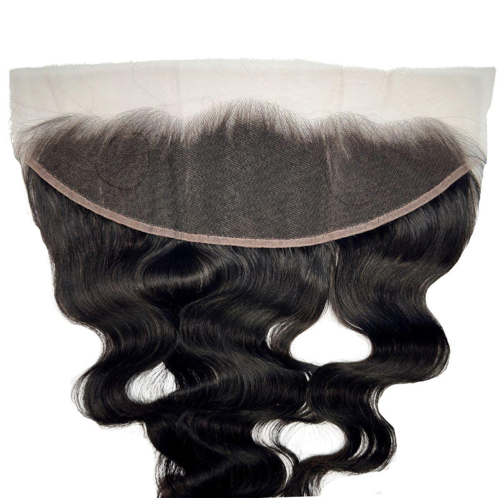 Jet Black Body Wave Transparent 13x4 Frontal Back