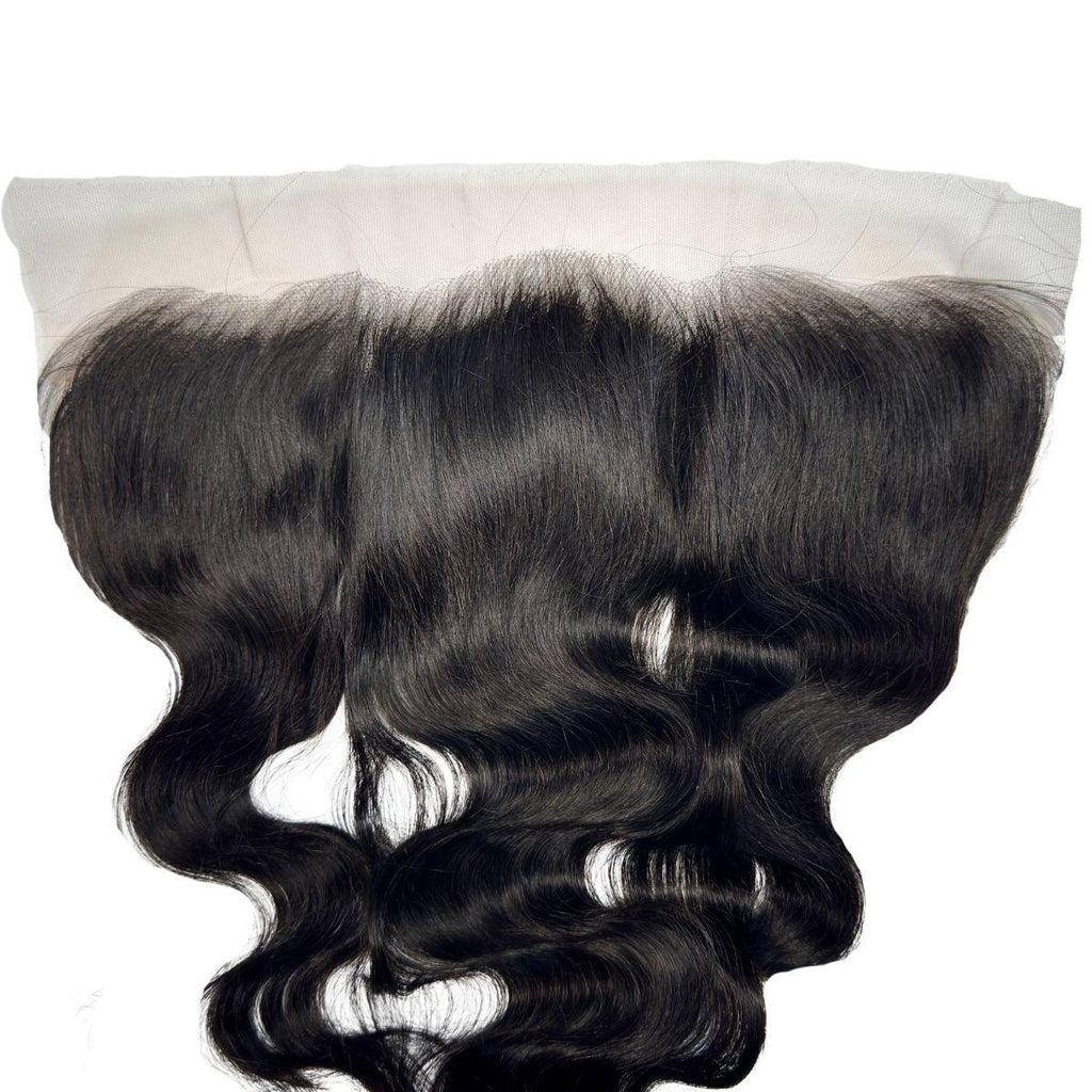 Jet Black Body Wave Transparent 13x4 Frontal Front
