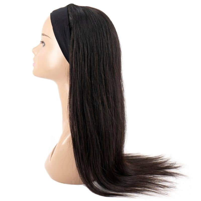 Straight Human Hair Headband Wig