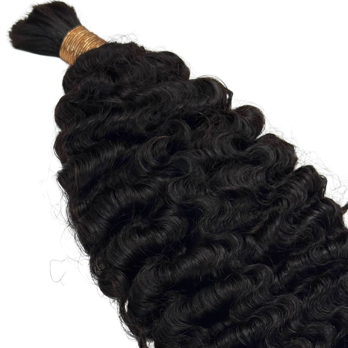 Braided hair extensions with a white background