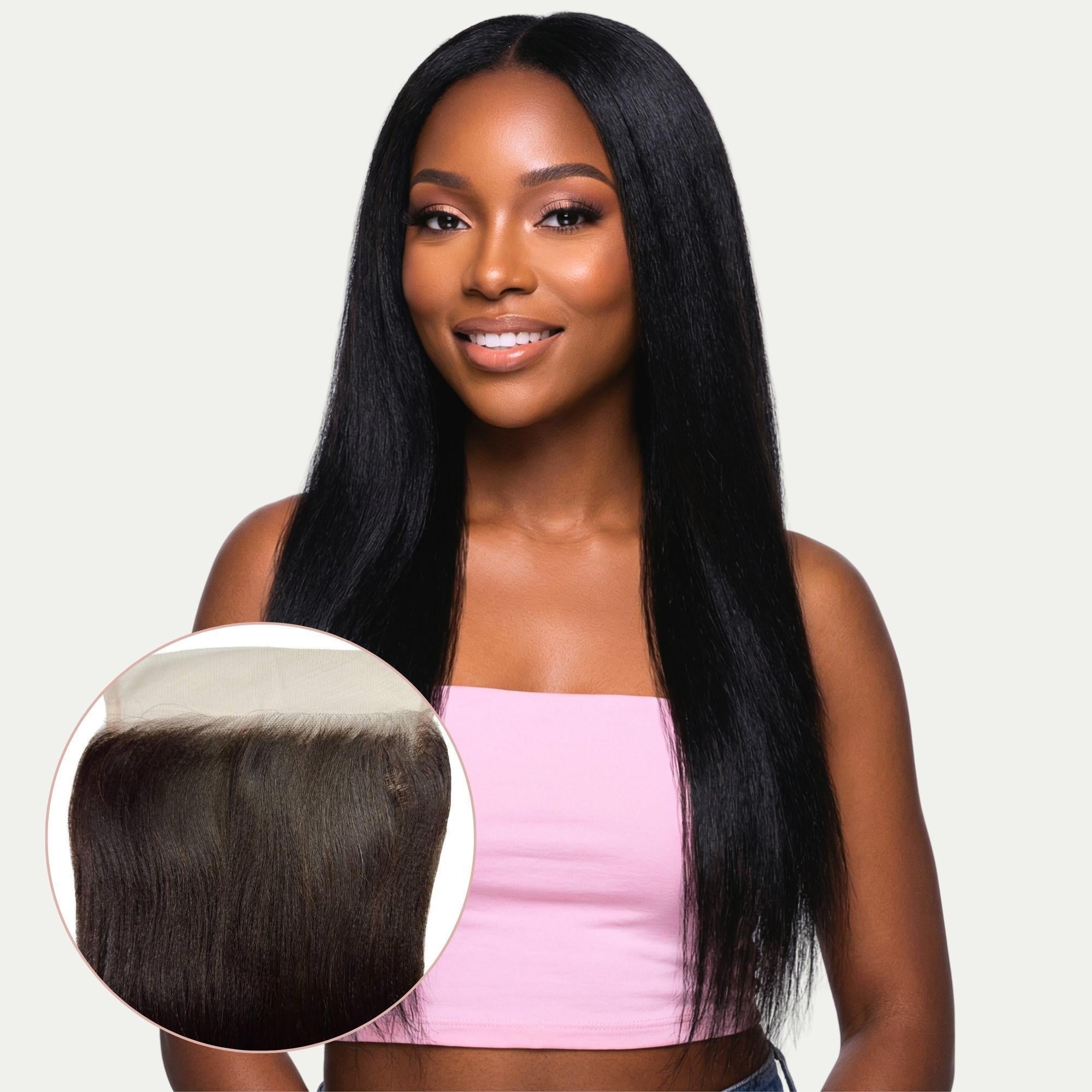 Yaki Straight 7x7 HD Lace Human Hair Closure