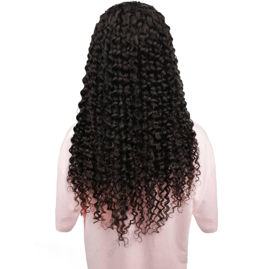 Kinky Curly Human Hair Half Wig