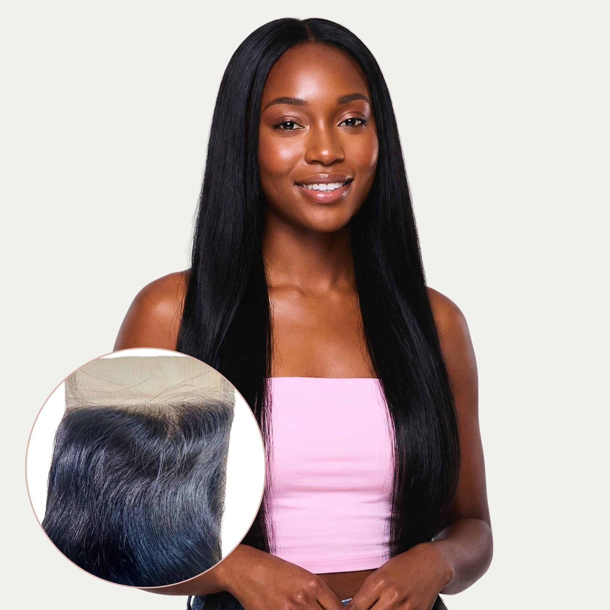 Malaysian Straight 4x4 Transparent Lace Human Hair Closure