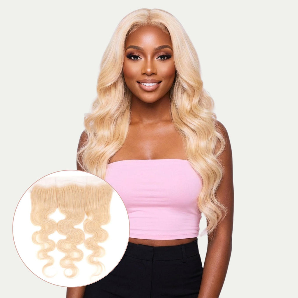 Blonde Body Wave 13x4 Transparent Lace Human Hair Frontal