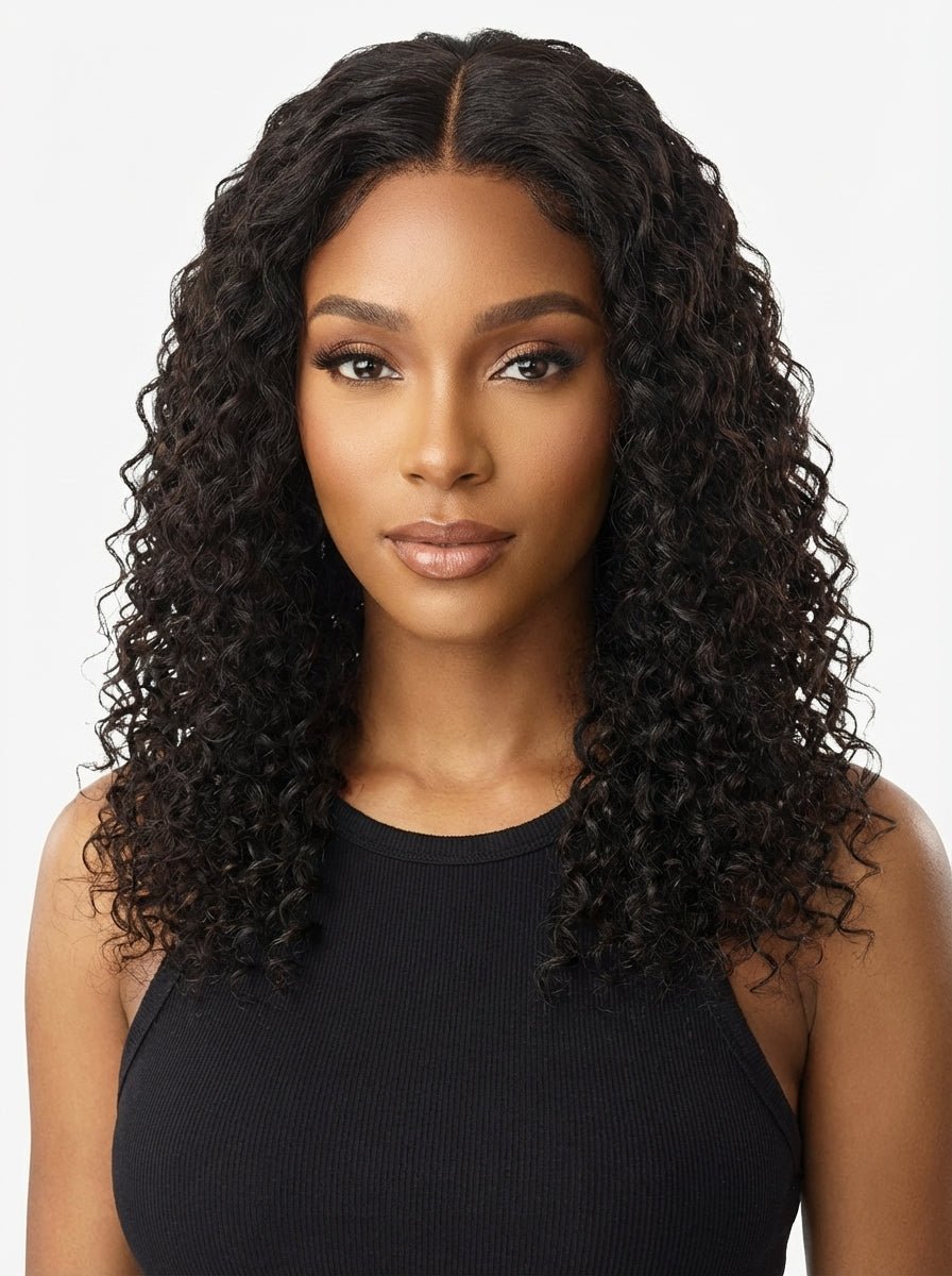 Water Wave 4x4 Transparent Closure Human Hair Wig